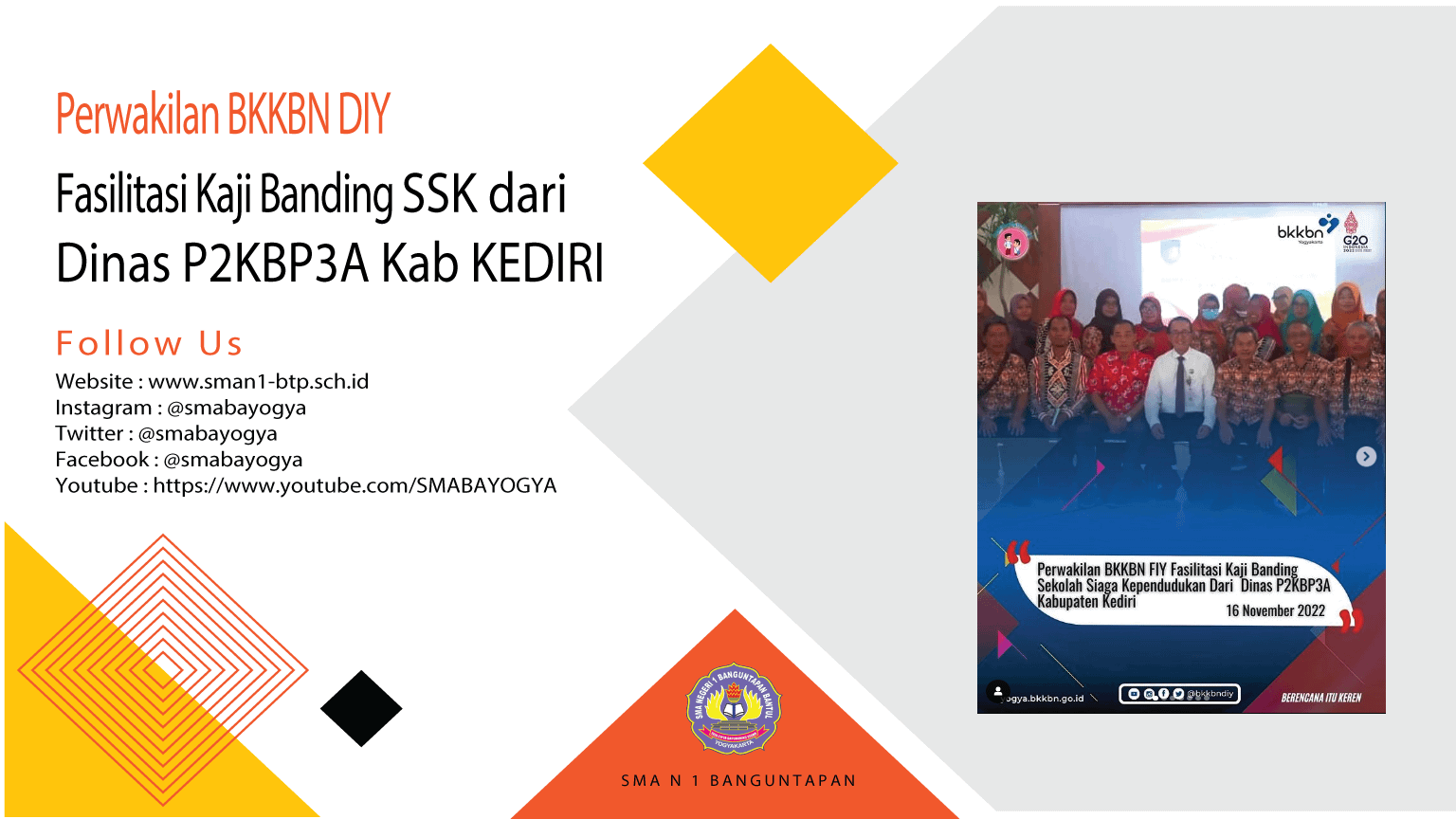 Perwakilan BKKBN DIY Fasilitasi Kaji Banding SSK dari Dinas P2KBP3A Kab KEDIRI